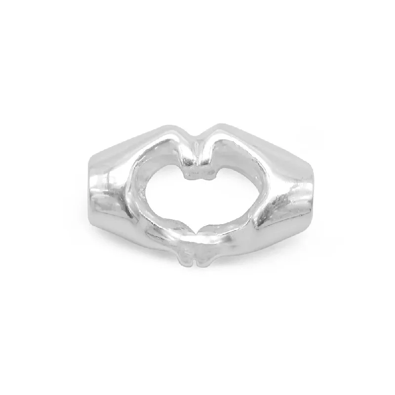 personalized bar necklace silver Harper Heart Hand Sign 925 Sterling Silver Pendant personalized bar necklace silver Harper Heart Hand Sign 925 Sterling Silver Pendant