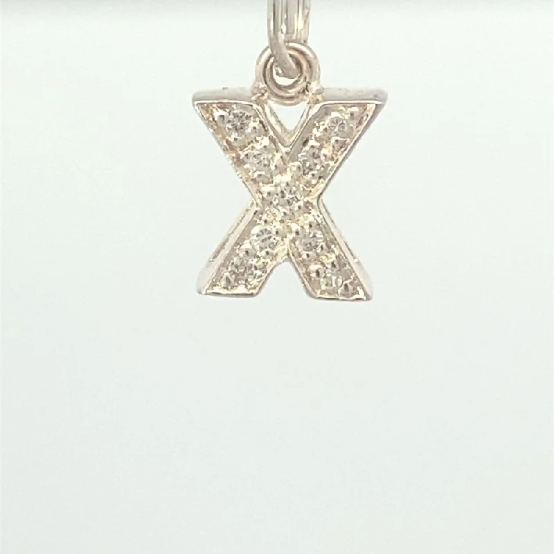 vintage turquoise pendant necklace Letter X Pave 925 Sterling Silver Personalized Initial Letter Charm