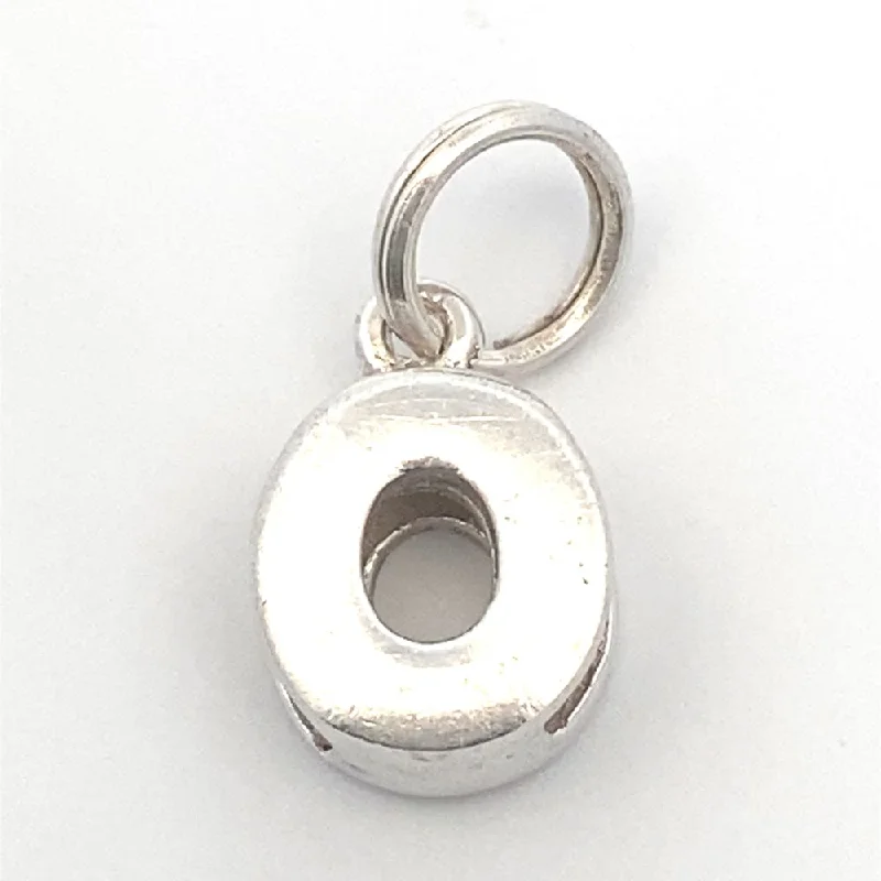 emerald-cut ruby eternity ring Letter O Plain 925 Sterling Silver Personalized Initial Letter Charm