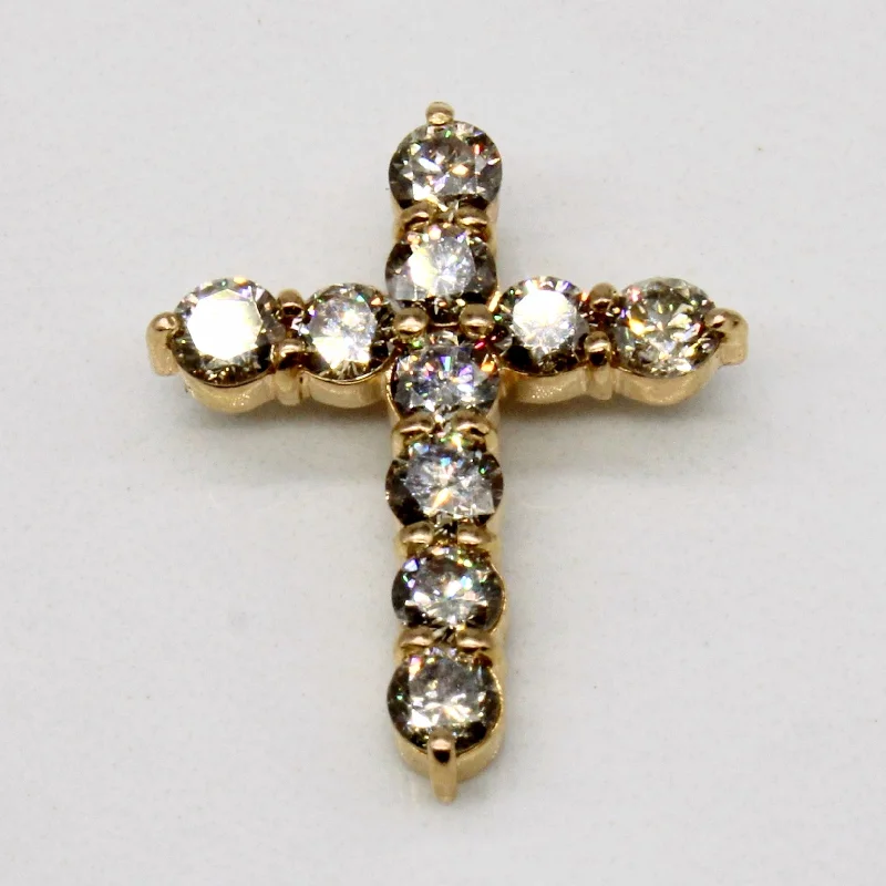 Light Yellow Diamond Cross Pendant | 1.00ctw |