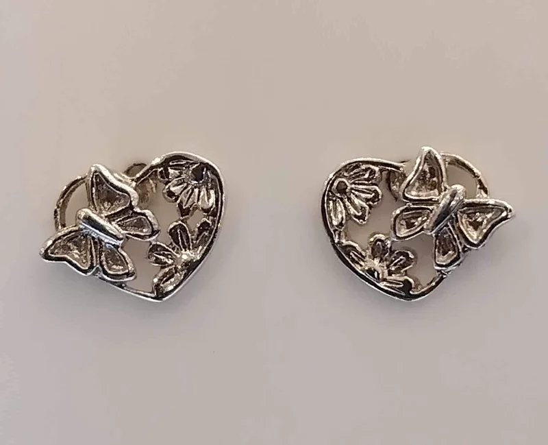 gemstone stacking rings colorful Lily Heart, Flower and Butterfly 925 Sterling Silver Stud Earrings