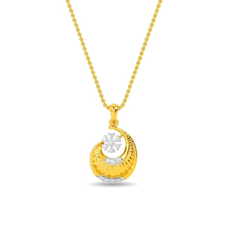 diamond halo engagement ring Lin Pendant
