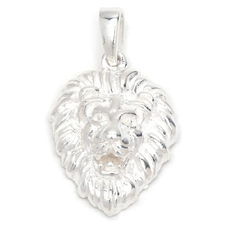 titanium wedding band men’s black Lion Face Design Pendant