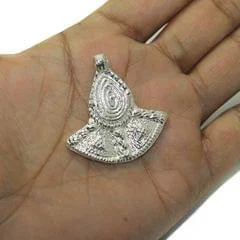 boho gold leaf ring Metal Pendant Silver 1.75 Inches