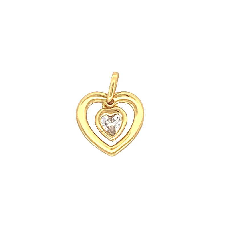 celestial moon and star necklace Micah Heart 925 Sterling Silver Pendant