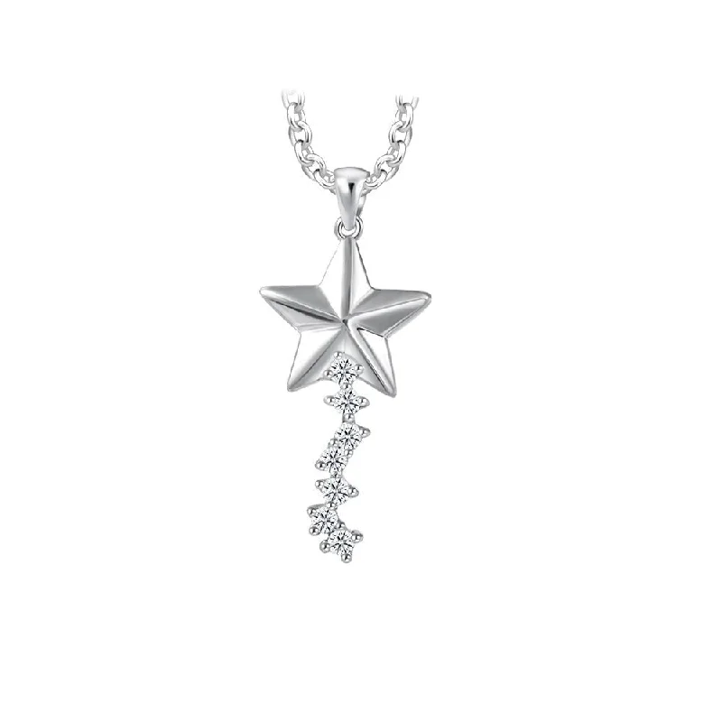 boho beaded statement necklace Moissanite Shimmer Star Pendant