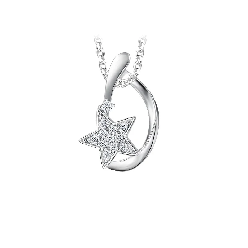 modern geometric gold ring Moissanite Starlight Pendant