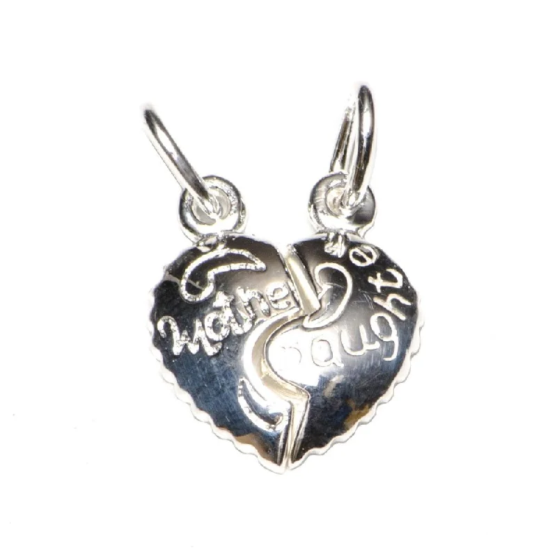 hexagon-shaped engagement ring unique Mother & Daughter Puzzle Heart Charm Pendant