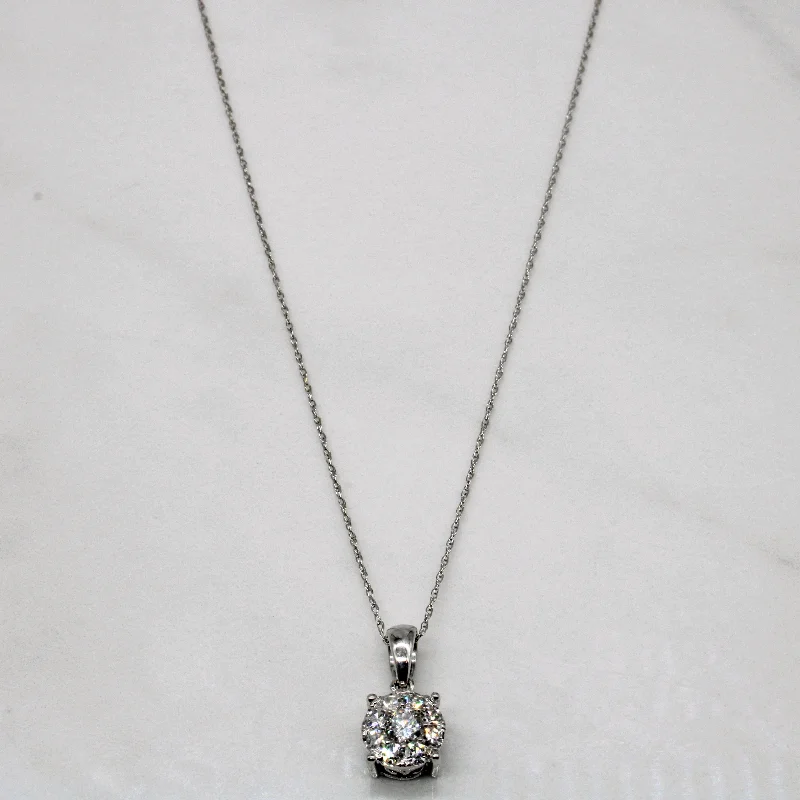 Pave Set Diamond Pendant & Necklace | 0.50ctw | 19" |