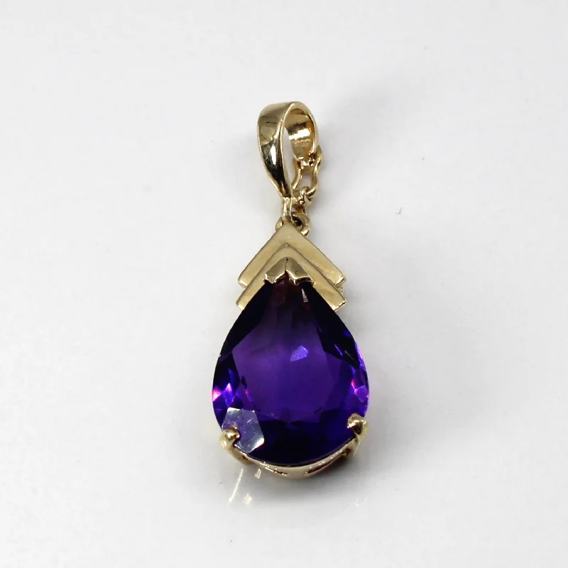 Pear Amethyst Drop Pendant | 5.00ct |