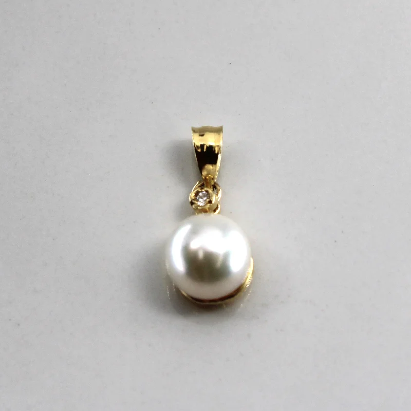 Pearl & Diamond Pendant | 0.01ct |