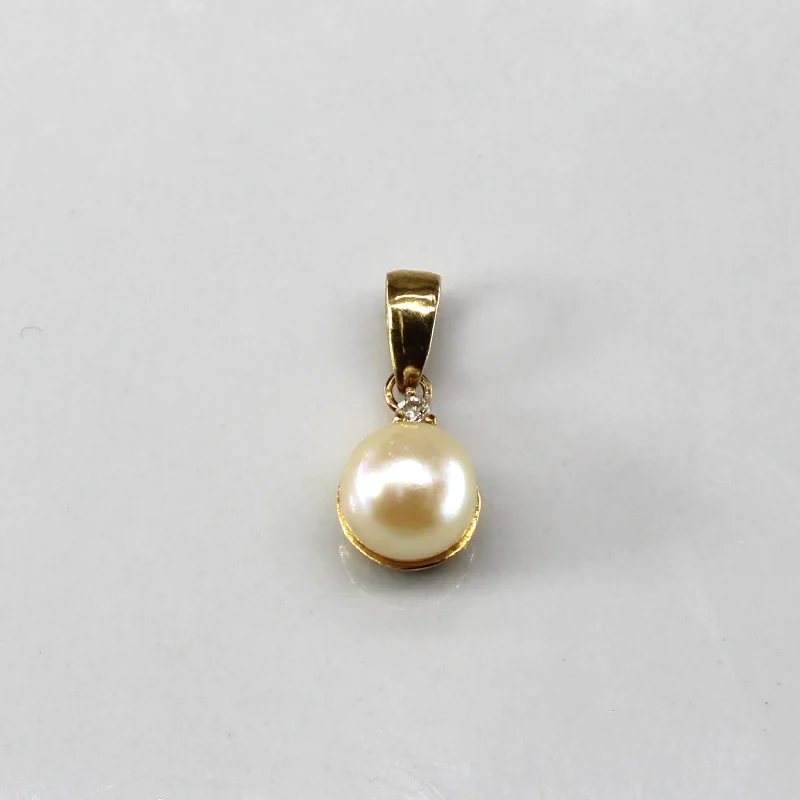 Pearl & Diamond Pendant | 0.01ct |