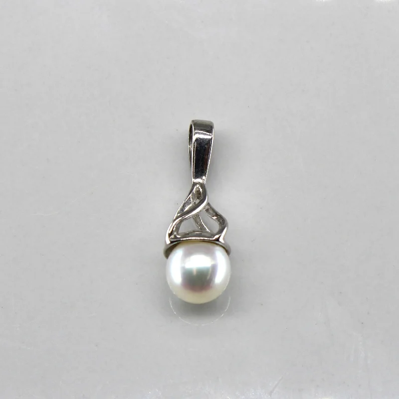 Pearl Drop White Gold Pendant