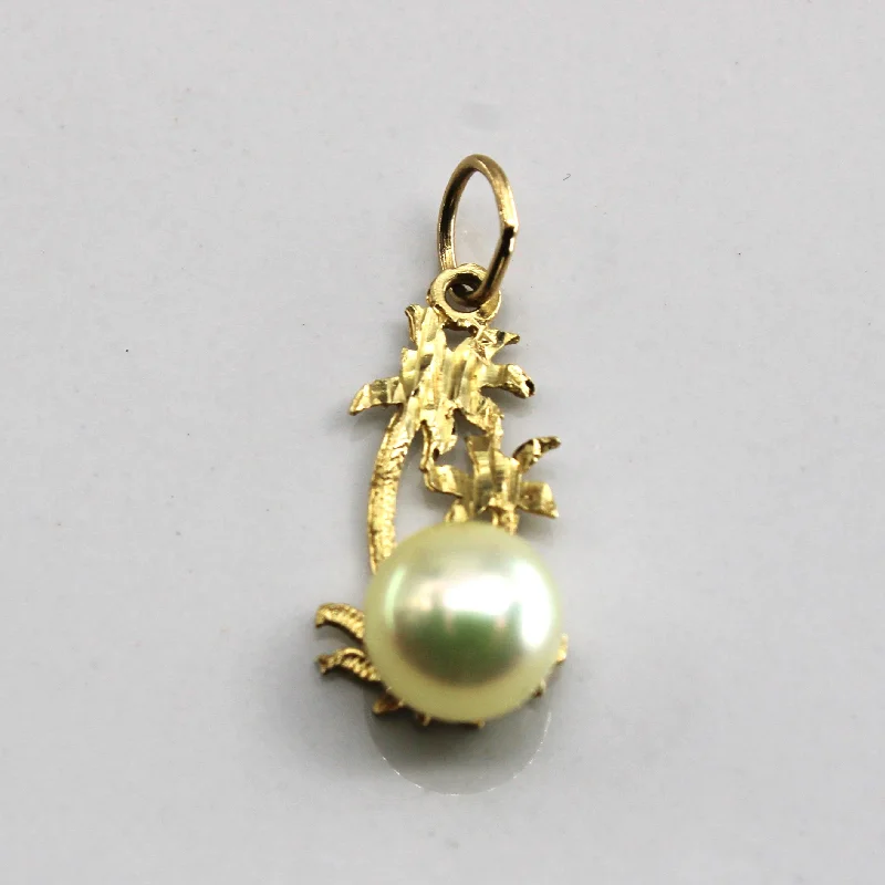 14k Gold Pearl Yellow Gold Pendant