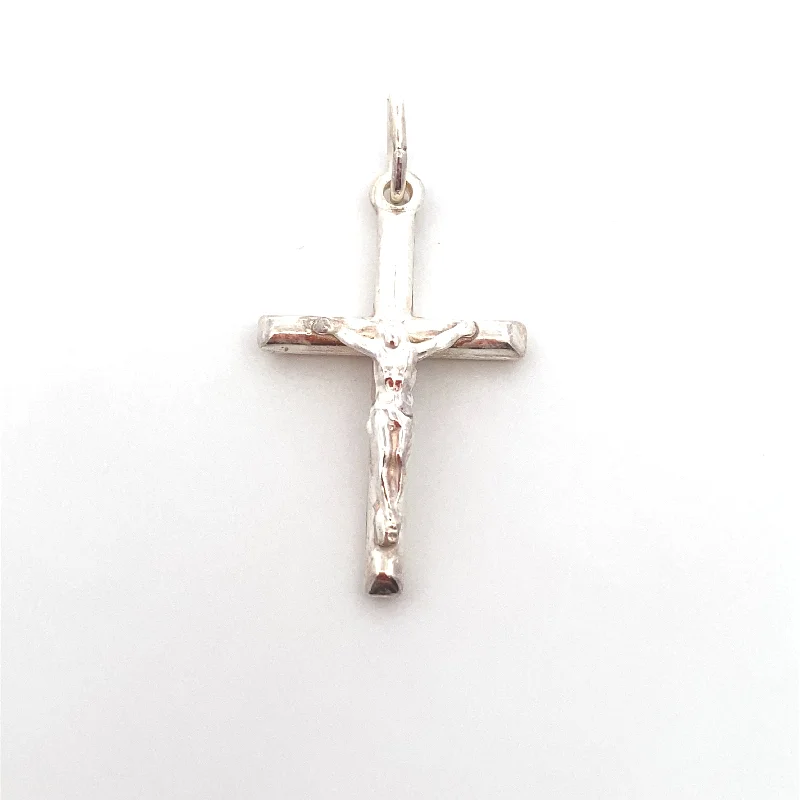 modern geometric silver ring Plain Cross Pendant