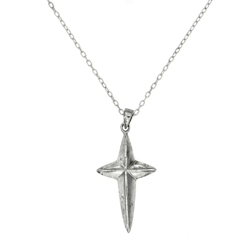 simple engraved wedding ring Polished Pointed Cross Pendant