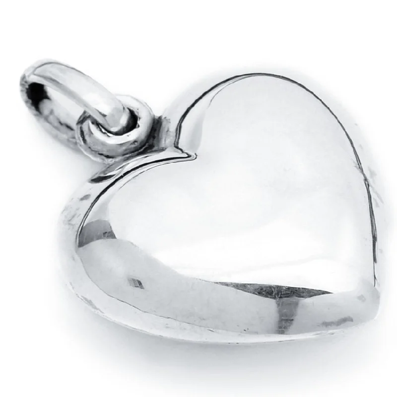 men’s tungsten wedding ring Polished Puff Heart Pendant