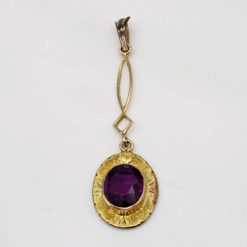 Purple Glass Drop Pendant | 1.10ct |