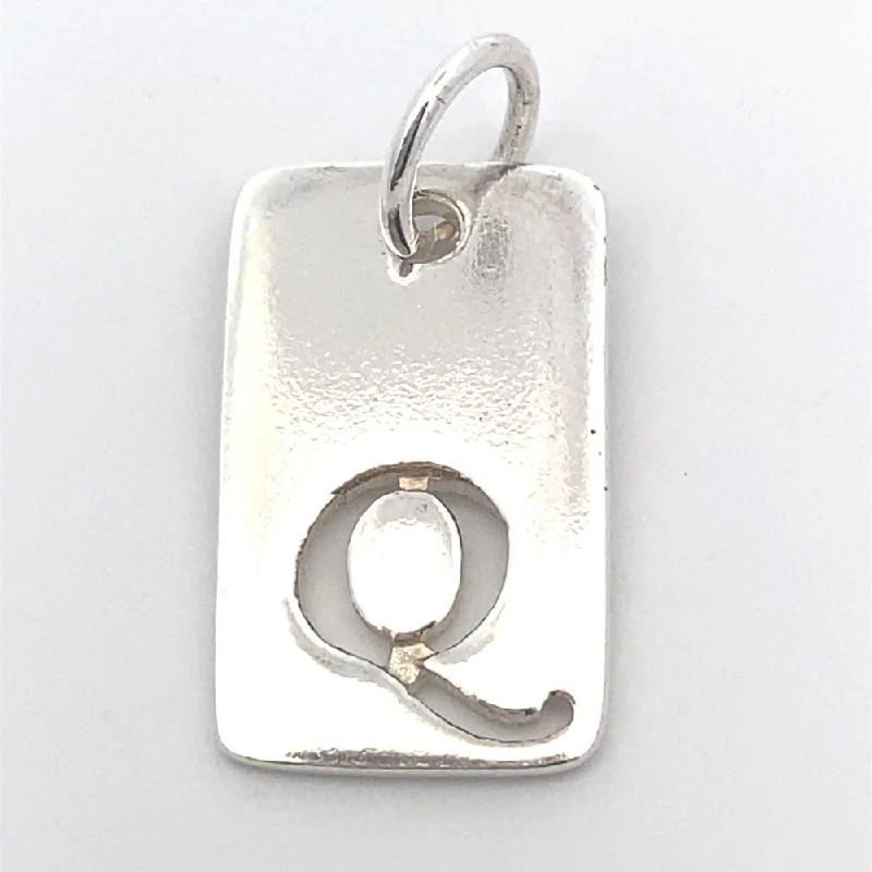 simple sapphire wedding band Quip Dogtag 925 Sterling Silver Pendant