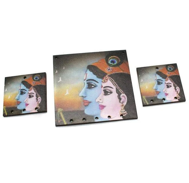 handcrafted gemstone ring women Radha Krishna Pendants Set