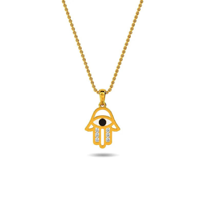 simple engraved wedding ring Radhya Hamsa Pendant