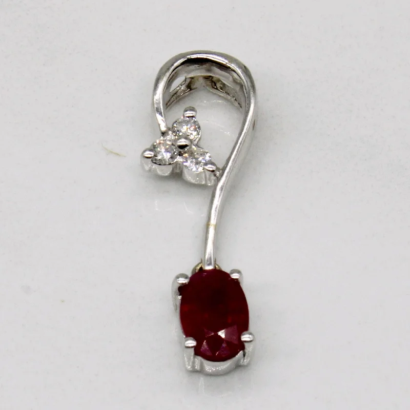 Ruby & Diamond Pendant | 0.34ct, 0.06ctw |