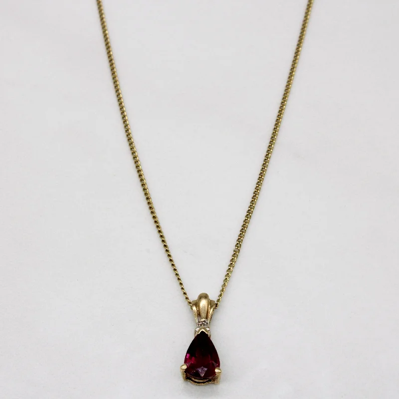 Ruby & Diamond Pendant & Necklace | 0.48ct, 0.01ct | 19" |