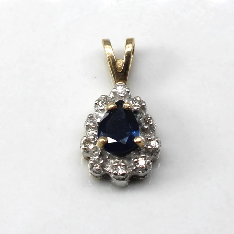 Sapphire & Diamond Drop Pendant | 0.50ct | 0.06ctw |