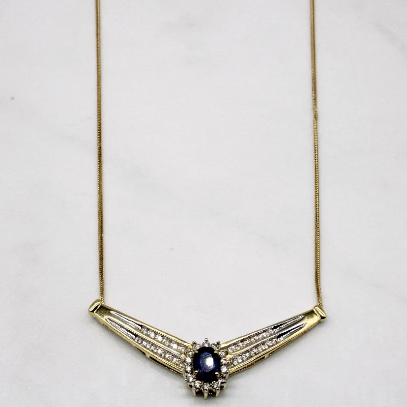 Sapphire & Diamond Pendant Necklace | 0.70ct, 0.30ctw | 17" |