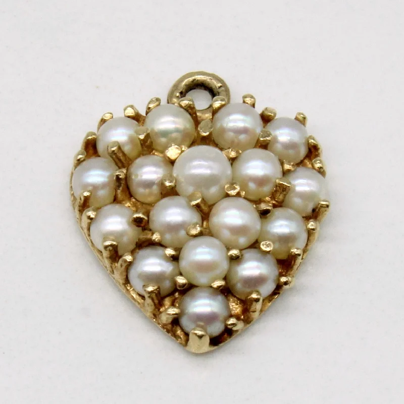 Seed Pearl Heart Charm