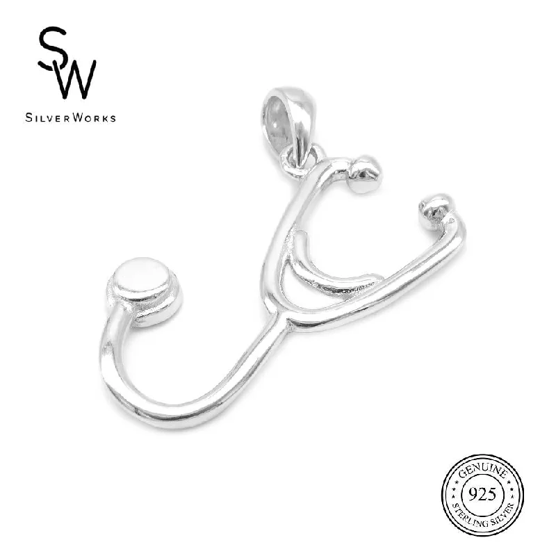 art deco diamond bracelet Shaun Stethoscope 925 Sterling Silver Charm
