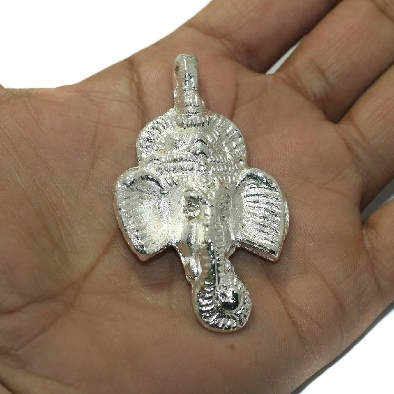 silver anklet with charms Silver Metal God Ganesha Pendant 65x35mm
