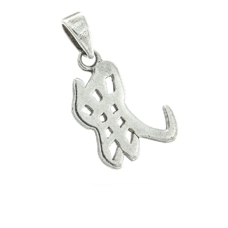 engraved pendant necklace Chinese Rat Zodiac Pendant