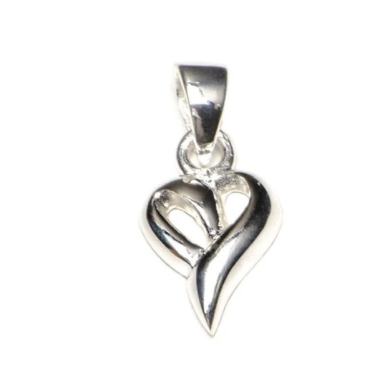 minimalist rose gold bracelet Small Slant Cutout Heart Charm