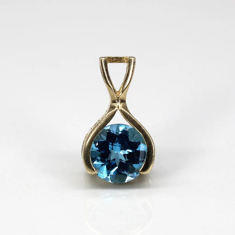 Solitaire Blue Topaz Pendant | 3.00ct |