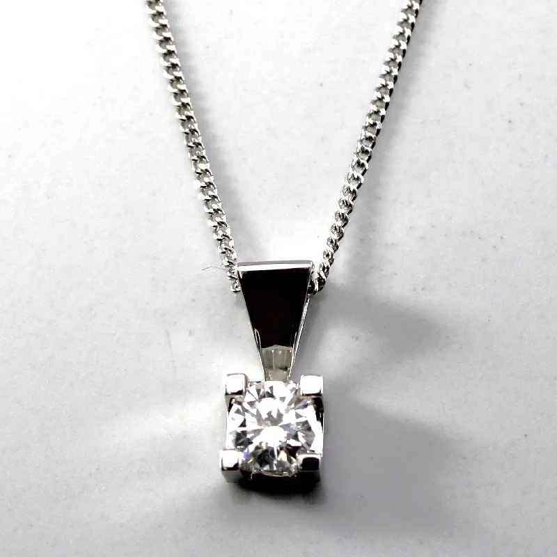 Solitaire Diamond Pendant | 0.26ct | 17"|