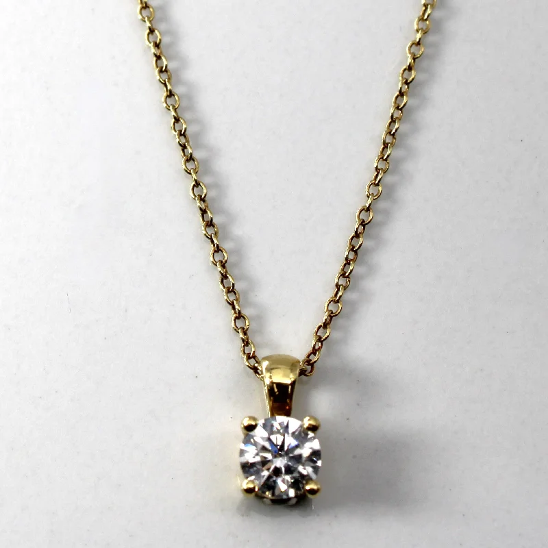 'Birks' Solitaire Diamond Pendant Necklace | 0.43ct | 18"|