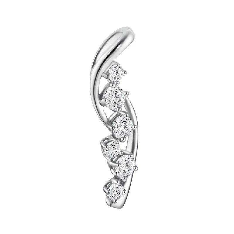 gold initial bracelet personalized Staggered Diamond Pendant