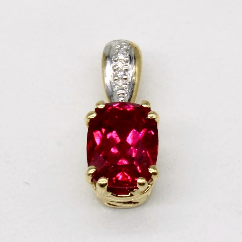 Synthetic Ruby & Diamond Pendant | 1.60ct, 0.01ctw |