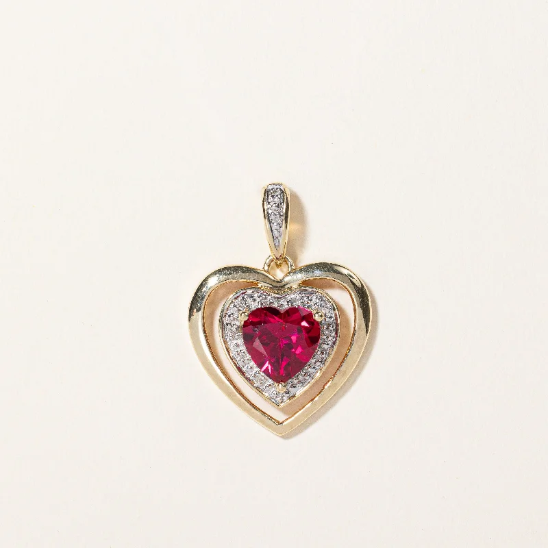 dainty gold chain earrings Synthetic Ruby & Natural Diamond Heart Pendant | 3.00ct, 0.03ctw | dainty gold chain earrings Synthetic Ruby & Natural Diamond Heart Pendant | 3.00ct, 0.03ctw |