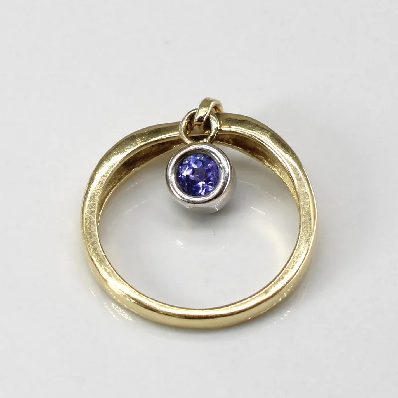 thin silver chain necklace Tanzanite Circle Pendant | 0.24ct |