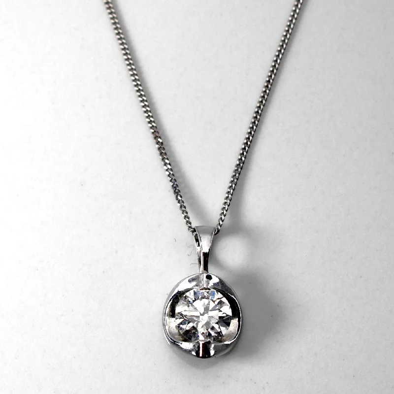 Tension Set Diamond Pendant Necklace | 0.50ct | 17"|