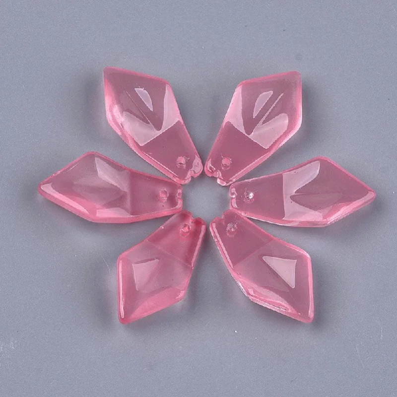 sterling silver braided ring 10 Pcs, 24.5x13x5.5mm, Transparent Glass Charms Pink