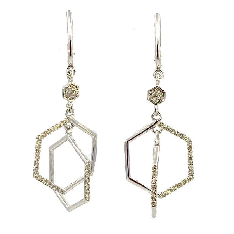 custom engraved infinity necklace 10KW Double Octagonal Diamond Drop Earrings 1/4 CTW custom engraved infinity necklace 10KW Double Octagonal Diamond Drop Earrings 1/4 CTW