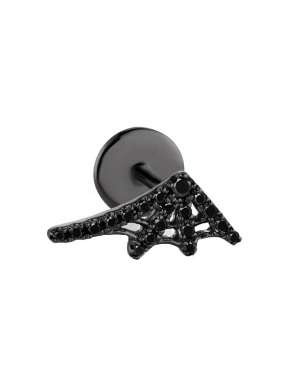 luxury diamond eternity ring 10mm Black Diamond Web Left Thread Through Black Gold Single Earring luxury diamond eternity ring 10mm Black Diamond Web Left Thread Through Black Gold Single Earring