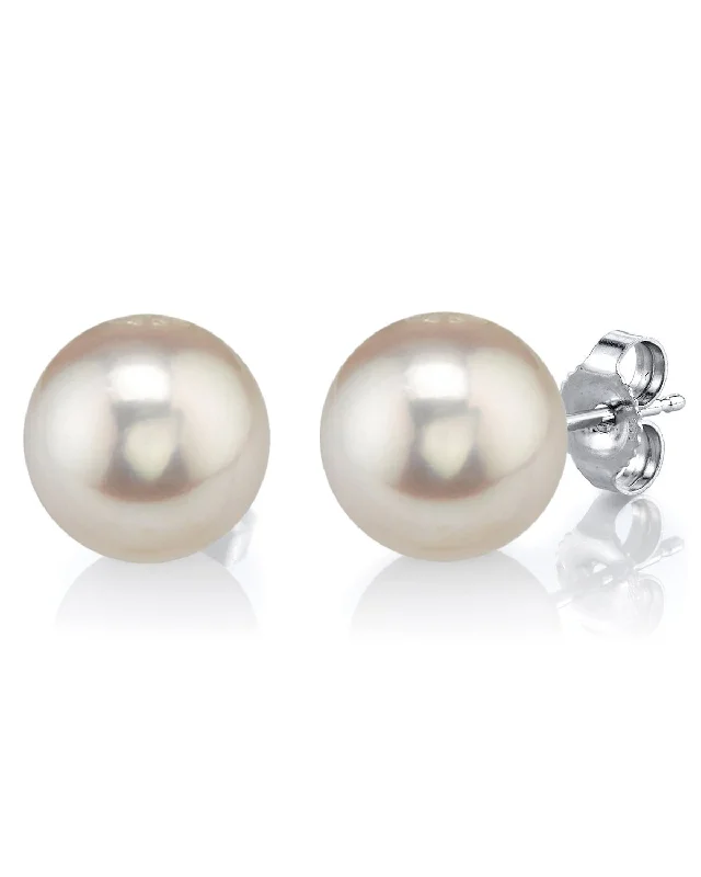 vintage sapphire engagement ring 12.0-13.0mm White Freshwater Round Pearl Stud Earrings - AAAA Quality