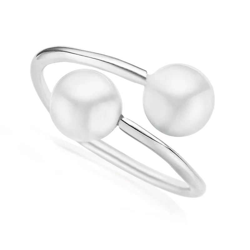 handmade antique silver bangle Sterling Silver 6-7mm Freshwater Pearl Ring