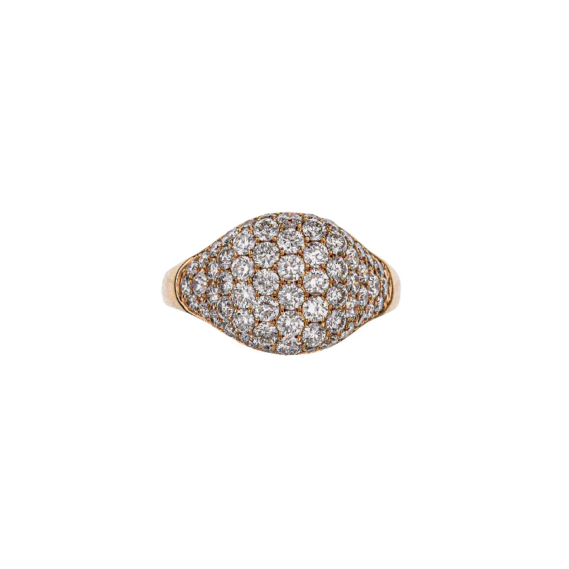 antique silver charm bracelet 14K Rose Gold Pave Round Diamond Cluster Ring