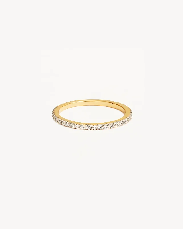 14k Solid Gold Mist Diamond Ring