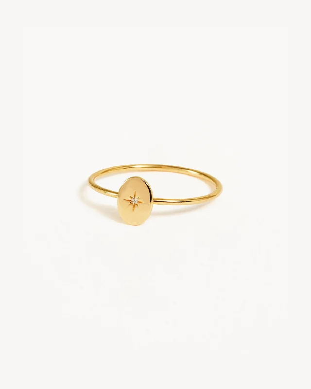 14k Solid Gold Shine Your Light Ring